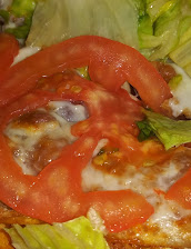 Chicken Cutlet On Garlic Bread With Cheese Lettuce Tomato